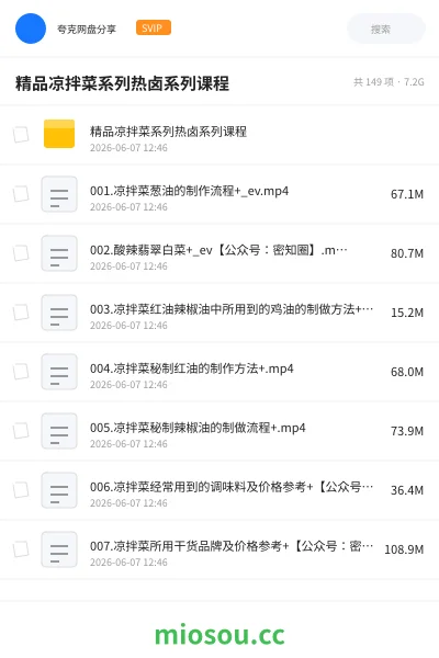 《精品凉拌菜系列热卤系列课程》教程网盘|学习资源网盘
