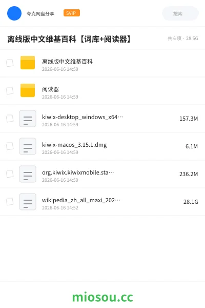 《离线版中文维基百科【词库+阅读器】》书籍学习资源封面