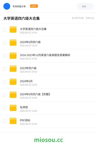 《大学英语四六级大合集》英语网盘｜学习资源网盘