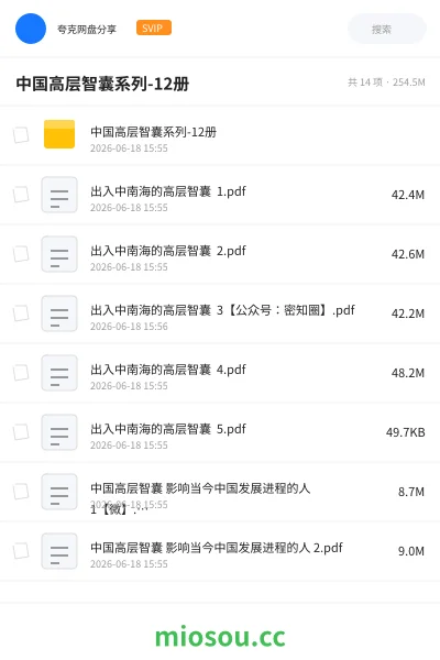 《中国高层智囊系列-12册》书籍网盘｜学习资源网盘