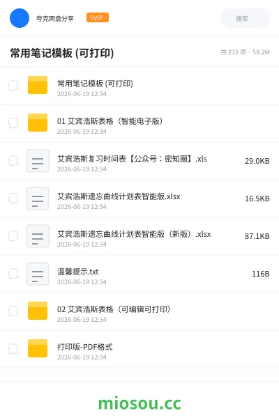 《常用笔记模板 (可打印)》教程网盘|学习资源网盘
