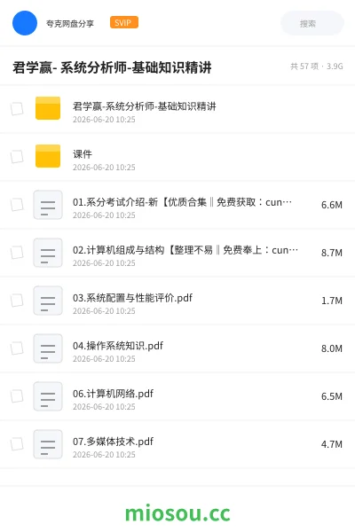 《君学赢- 系统分析师-基础知识精讲》职业资格学习资源封面