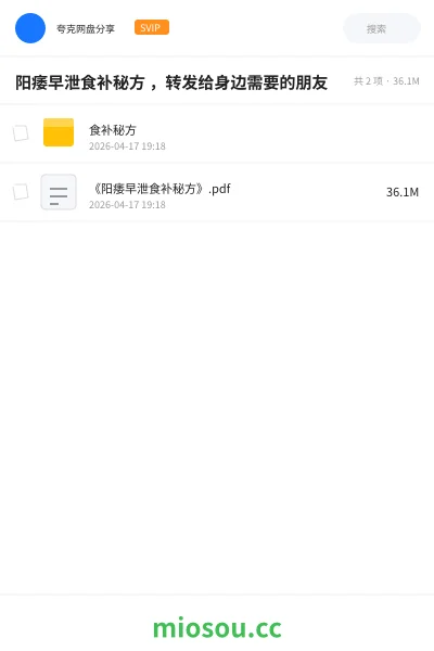 《阳痿早泄食补秘方 ,转发给身边需要的朋友》医学学习资源封面