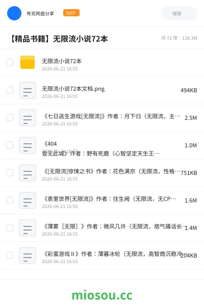 《【精品书籍】无限流小说72本》小说网盘|学习资源网盘