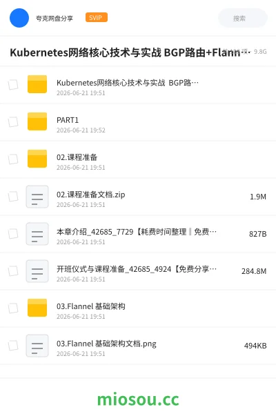 《Kubernetes网络核心技术与实战 BGP路由+FlannelCalicoCilium网络模式+IPAM及Multus多网卡》教程网盘｜学习资源网盘