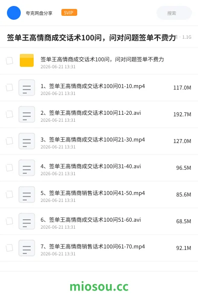 《签单王高情商成交话术100问,问对问题签单不费力》教程网盘|学习资源网盘