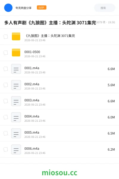 《多人有声剧《九狼图》主播:头陀渊 3071集完》小说网盘|学习资源网盘