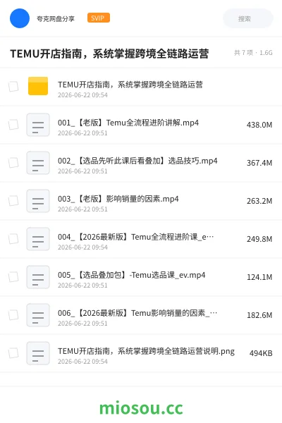《TEMU开店指南,系统掌握跨境全链路运营》教程网盘|学习资源网盘
