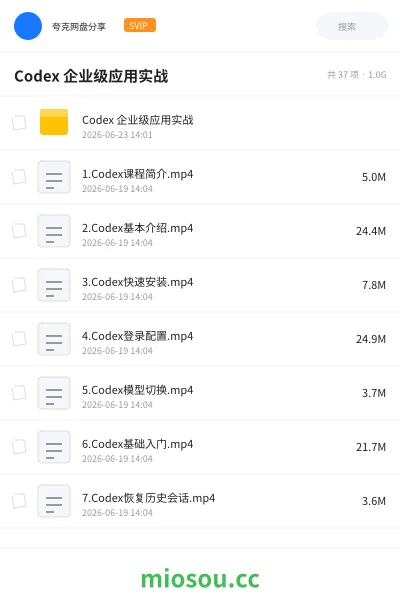 《Codex 企业级应用实战》人工智能网盘|学习资源网盘