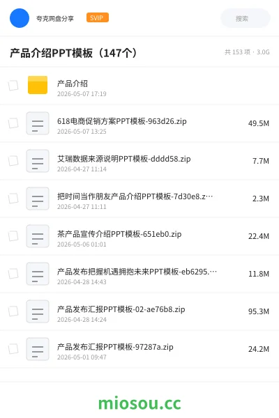 《产品介绍PPT模板(147个)》教程网盘|学习资源网盘
