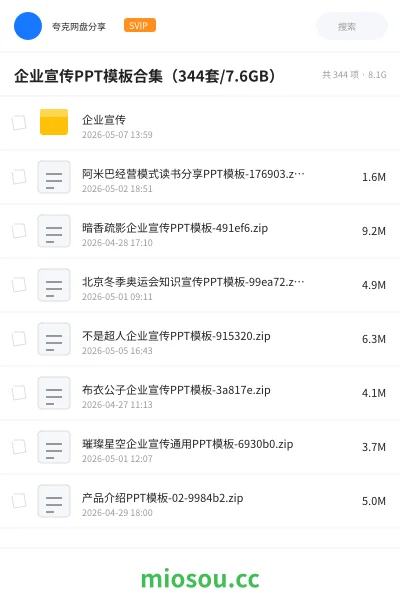 《企业宣传PPT模板合集(344套/7.6GB)》教程网盘|学习资源网盘