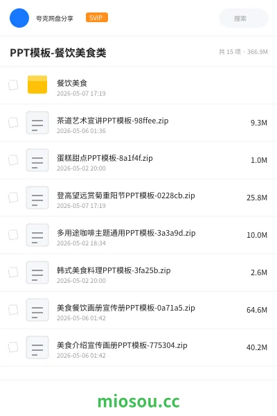 《PPT模板-餐饮美食类》教程网盘|学习资源网盘