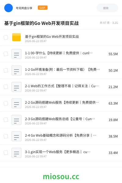 《基于gin框架的Go Web开发项目实战》编程网盘|学习资源网盘