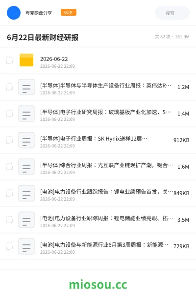 《6月22日最新财经研报》教程网盘|学习资源网盘