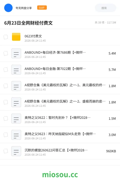 《6月23日全网财经付费文》书籍网盘|学习资源网盘