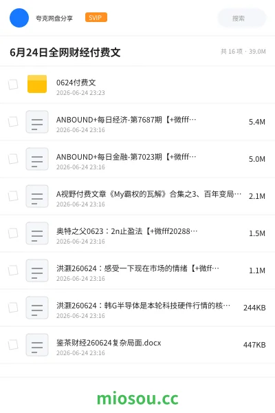 《6月24日全网财经付费文》教程网盘|学习资源网盘