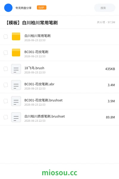 《白川柏川常用笔刷》软件网盘｜学习资源网盘