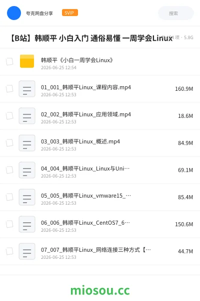 《【B站】韩顺平 小白入门 通俗易懂 一周学会Linux》编程网盘｜学习资源网盘