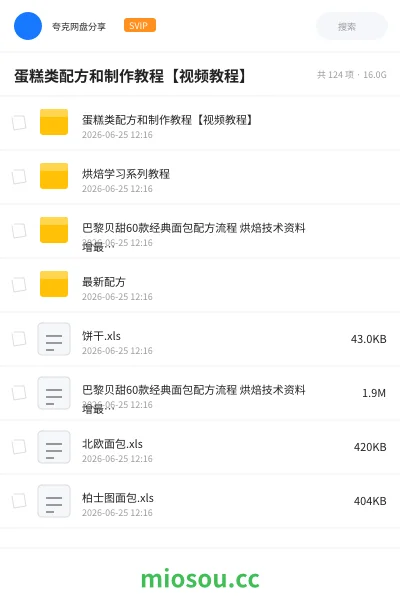 《蛋糕类配方和制作教程【视频教程】》教程学习资源封面