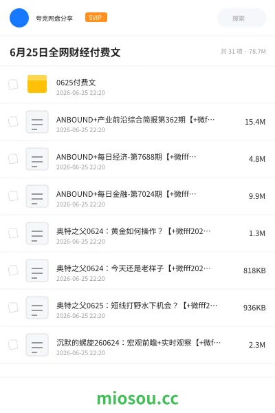 《6月25日全网财经付费文》教程网盘|学习资源网盘