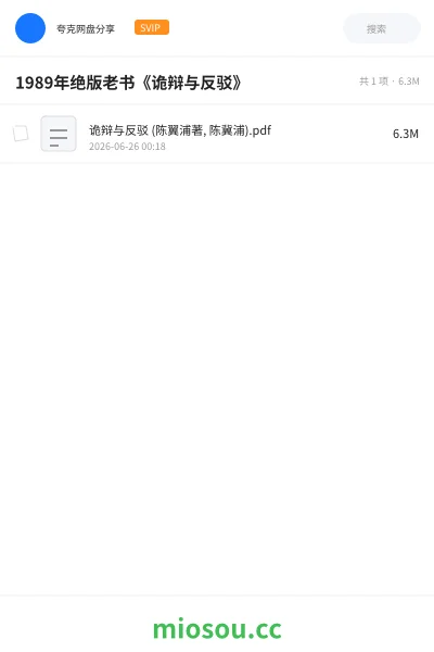《1989年绝版老书《诡辩与反驳》》书籍网盘|学习资源网盘
