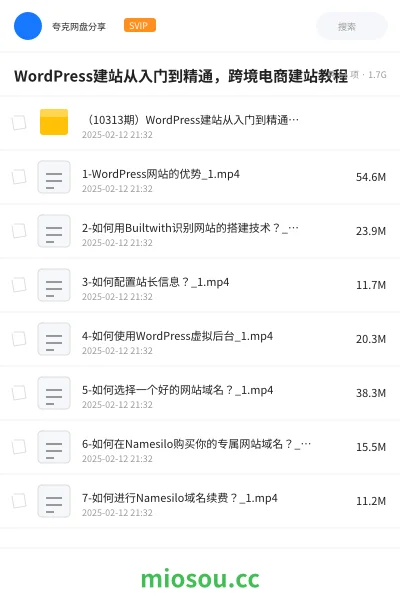 《WordPress建站从入门到精通,跨境电商建站教程》教程网盘|学习资源网盘