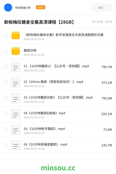 《新帕梅拉健身全集高清课程【28GB】》教程网盘|学习资源网盘
