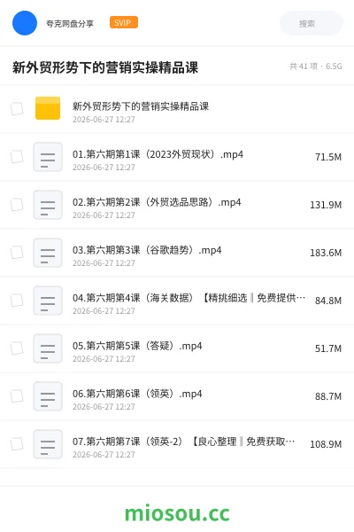 《新外贸形势下的营销实操精品课》教程网盘|学习资源网盘
