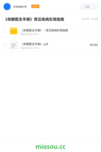 《《赤脚医生手册》常见疾病实用指南》书籍网盘｜学习资源网盘