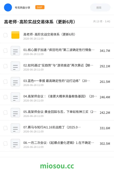 《高老师·高阶实战交易体系(更新6月)》人工智能学习资源封面
