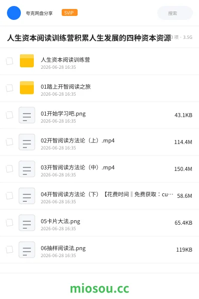 《人生资本阅读训练营积累人生发展的四种资本资源》教程学习资源封面