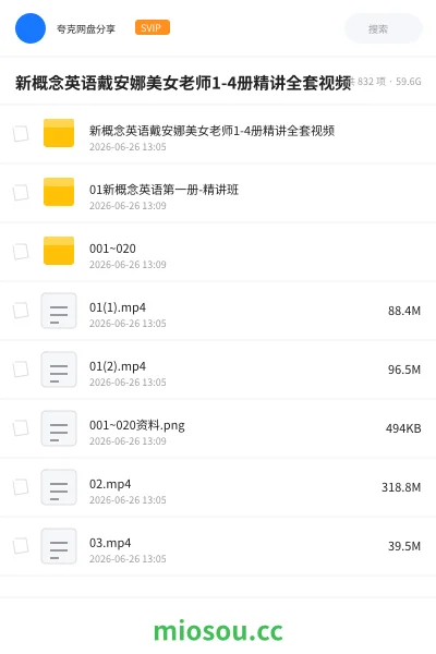 《新概念英语戴安娜美女老师1-4册精讲全套视频》英语网盘|学习资源网盘