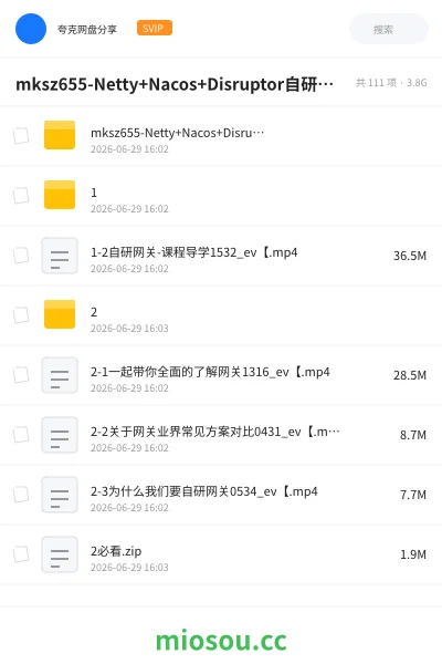《mksz655-Netty+Nacos+Disruptor自研企业级API网关》编程学习资源封面