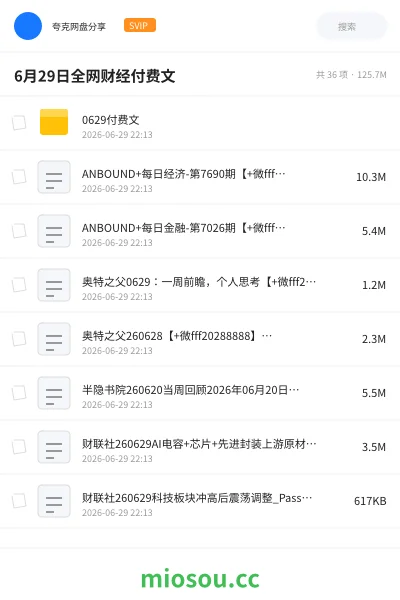 《6月29日全网财经付费文》教程网盘|学习资源网盘
