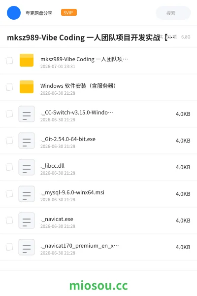 《mksz989-Vibe Coding 一人团队项目开发实战【完结无秘版】》人工智能学习资源封面