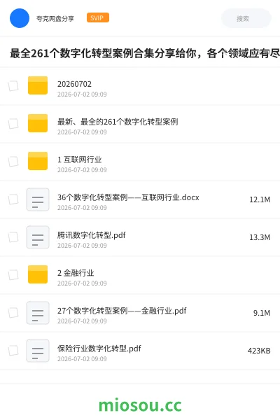 《最全261个数字化转型案例合集分享给你,各个领域应有尽有,总有适合你》教程学习资源封面