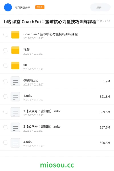 《b站 课堂 CoachFui:篮球核心力量技巧训练課程》教程学习资源封面