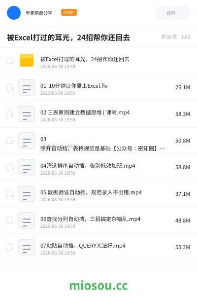 《被Excel打过的耳光,24招帮你还回去》教程网盘|学习资源网盘