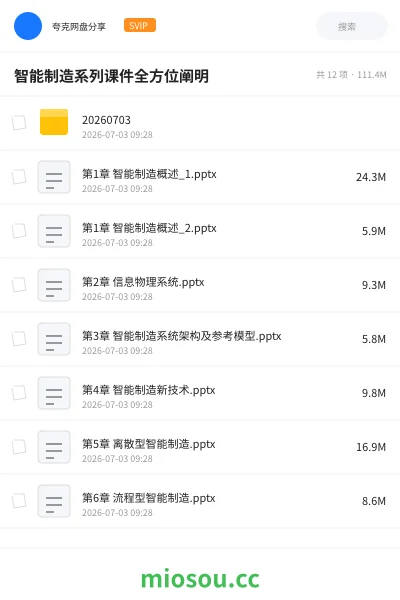 《智能制造系列课件全方位阐明》教程网盘|学习资源网盘