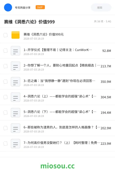 《赛维《洞悉六论》价值999》教程网盘|学习资源网盘
