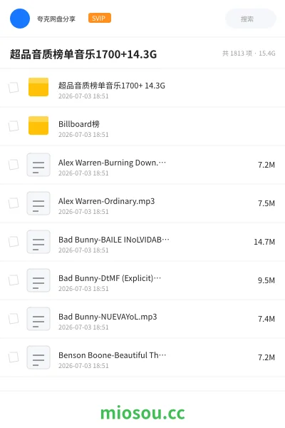 《超品音质榜单音乐1700+14.3G》音乐网盘|学习资源网盘