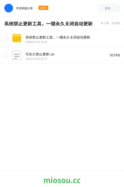 《系统禁止更新工具,一键永久关闭自动更新》软件学习资源封面