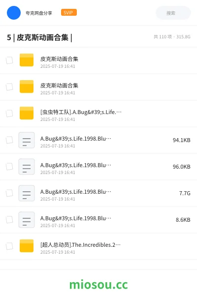 《皮克斯动画合集》动画网盘|学习资源网盘