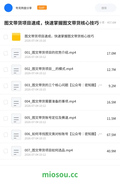 《图文带货项目速成,快速掌握图文带货核心技巧》教程网盘|学习资源网盘