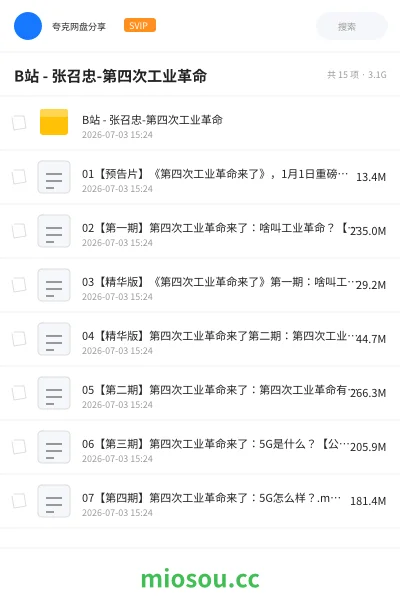 《B站 - 张召忠-第四次工业革命》教程网盘|学习资源网盘