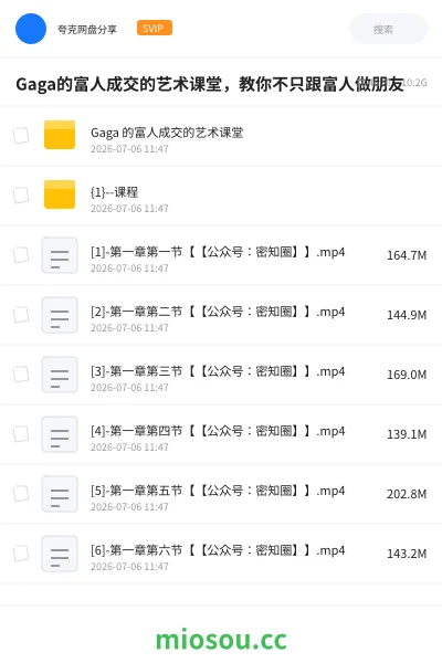 《Gaga的富人成交的艺术课堂,教你不只跟富人做朋友》教程网盘|学习资源网盘