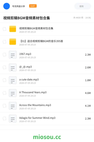 《视频剪辑BGM音频素材包合集》音乐学习资源封面