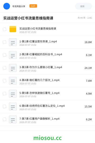 《实战运营小红书流量思维指南课》教程网盘|学习资源网盘