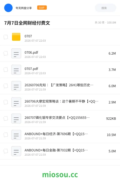 《7月7日全网财经付费文》教程网盘|学习资源网盘
