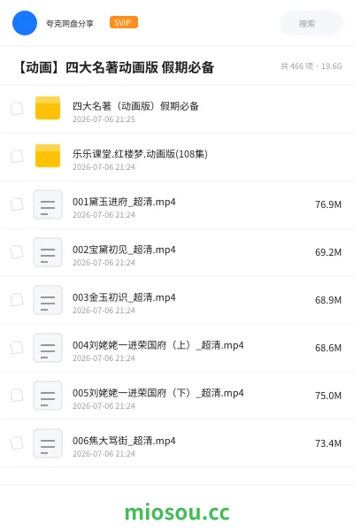 《四大名著(动画版)假期必备》动画网盘|学习资源网盘